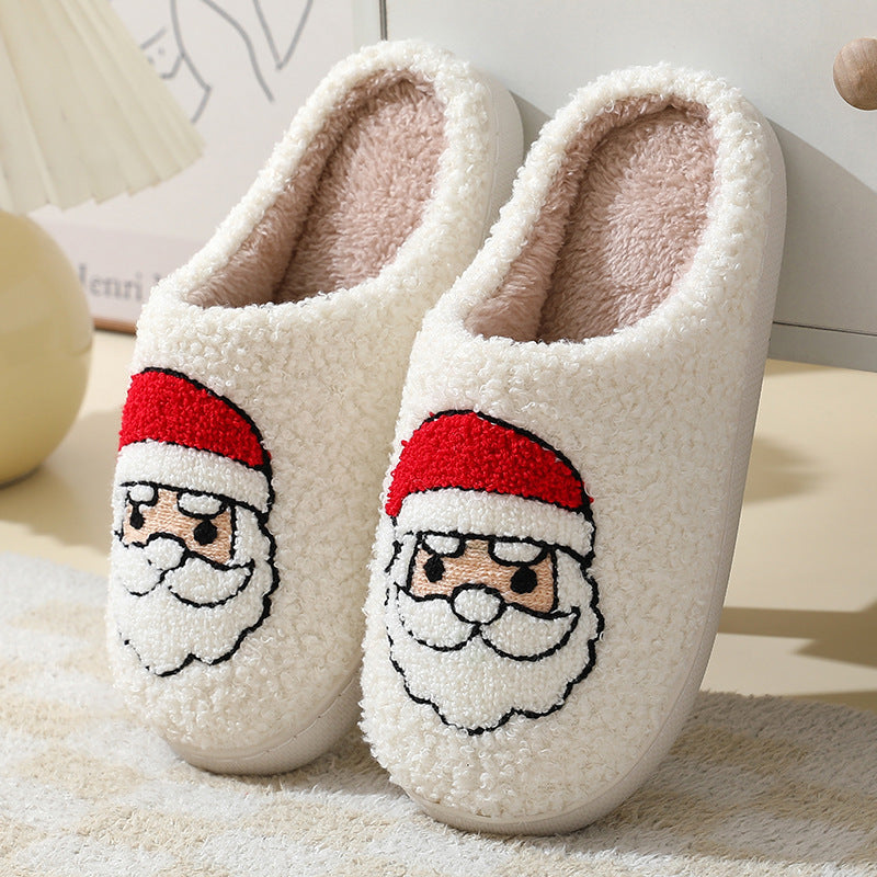 Christmas Home Slippers – Cute Cartoon Santa Cotton Slippers