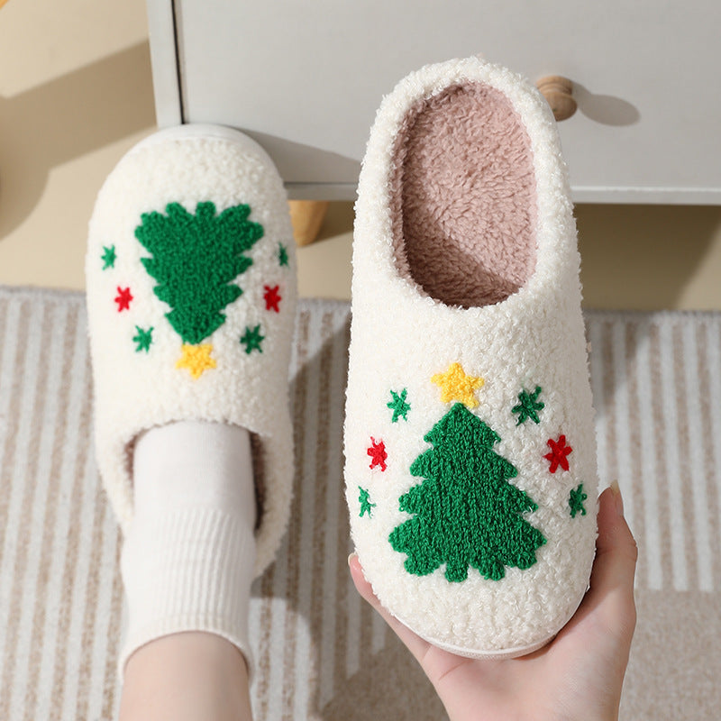 Christmas Home Slippers – Cute Cartoon Santa Cotton Slippers