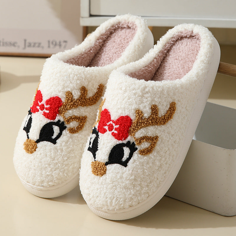 Christmas Home Slippers – Cute Cartoon Santa Cotton Slippers