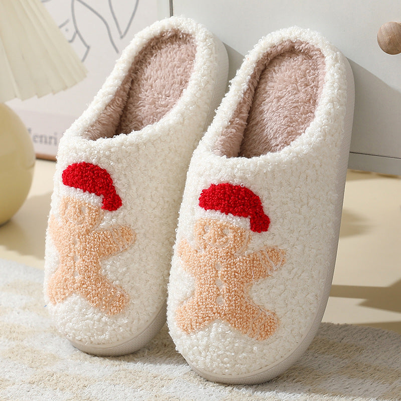 Christmas Home Slippers – Cute Cartoon Santa Cotton Slippers