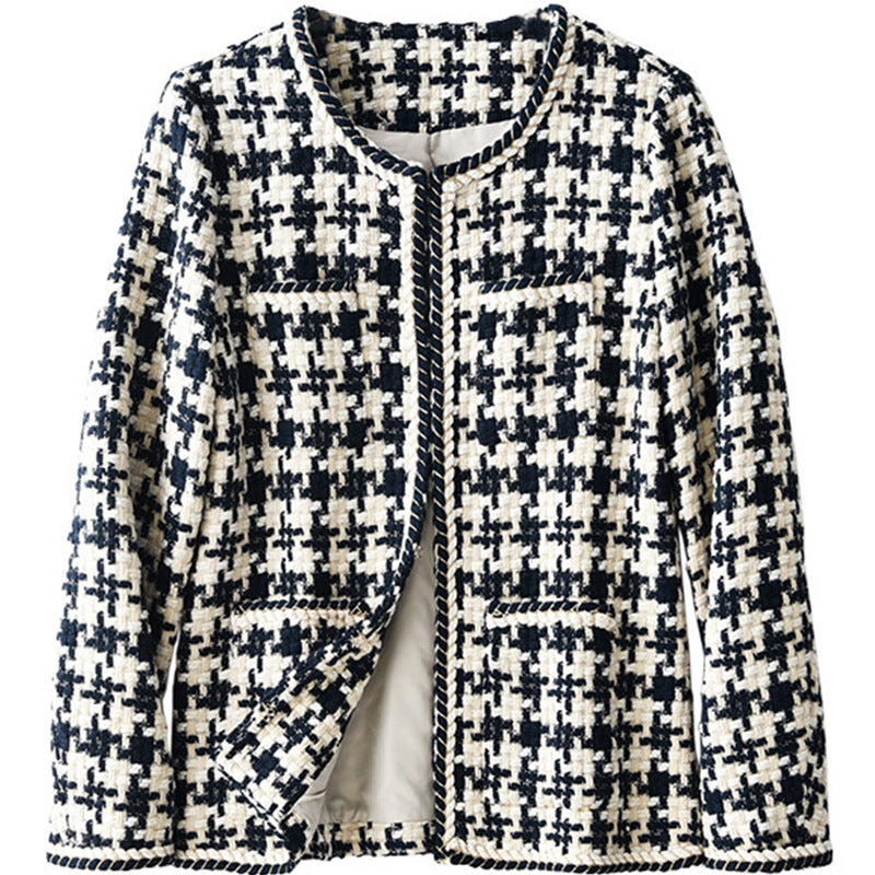 Houndstooth Small Fragrance Jacket For Women