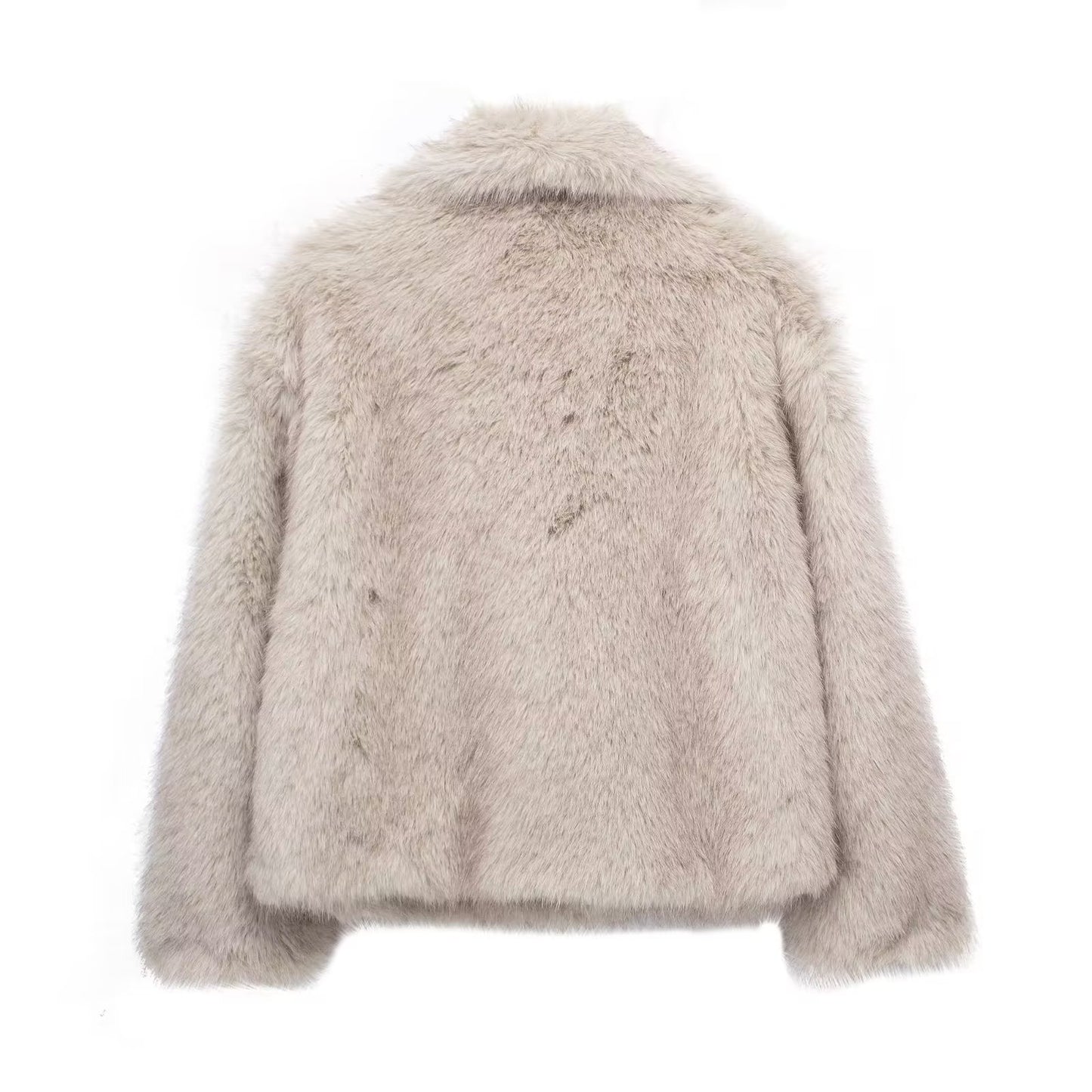 Winter Plush Coat Warm Thicken Fluffy Lapel Jacket